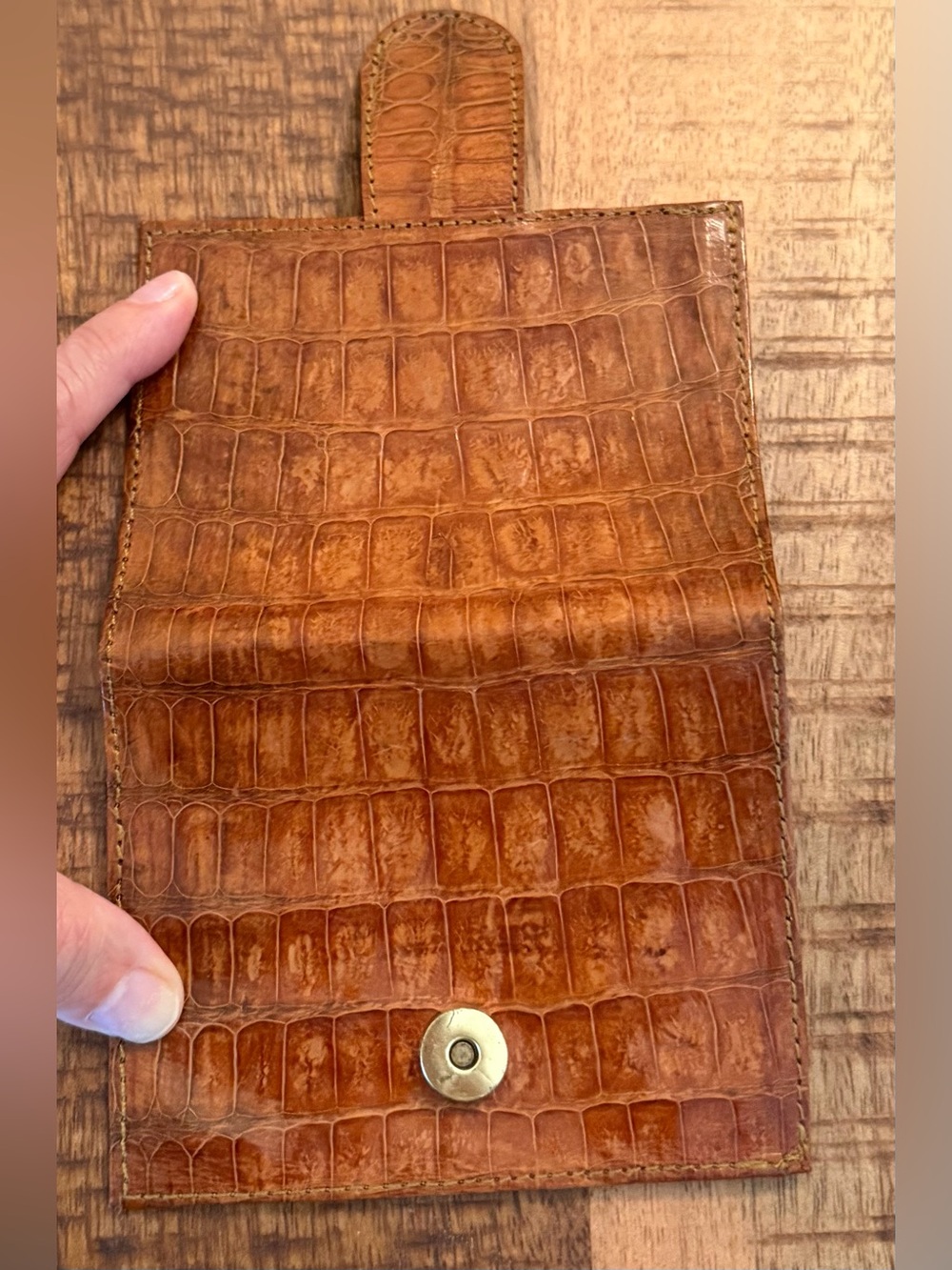 Brown Genuine Crocodile Leather Bifold Wallet - Picture 7 of 8